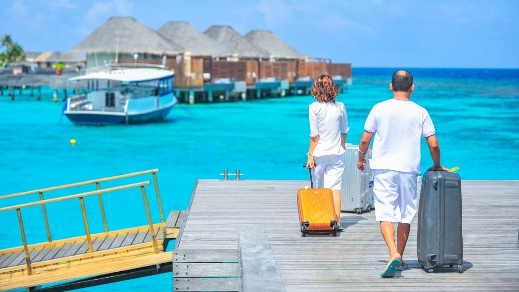 a man and a woman on vacation